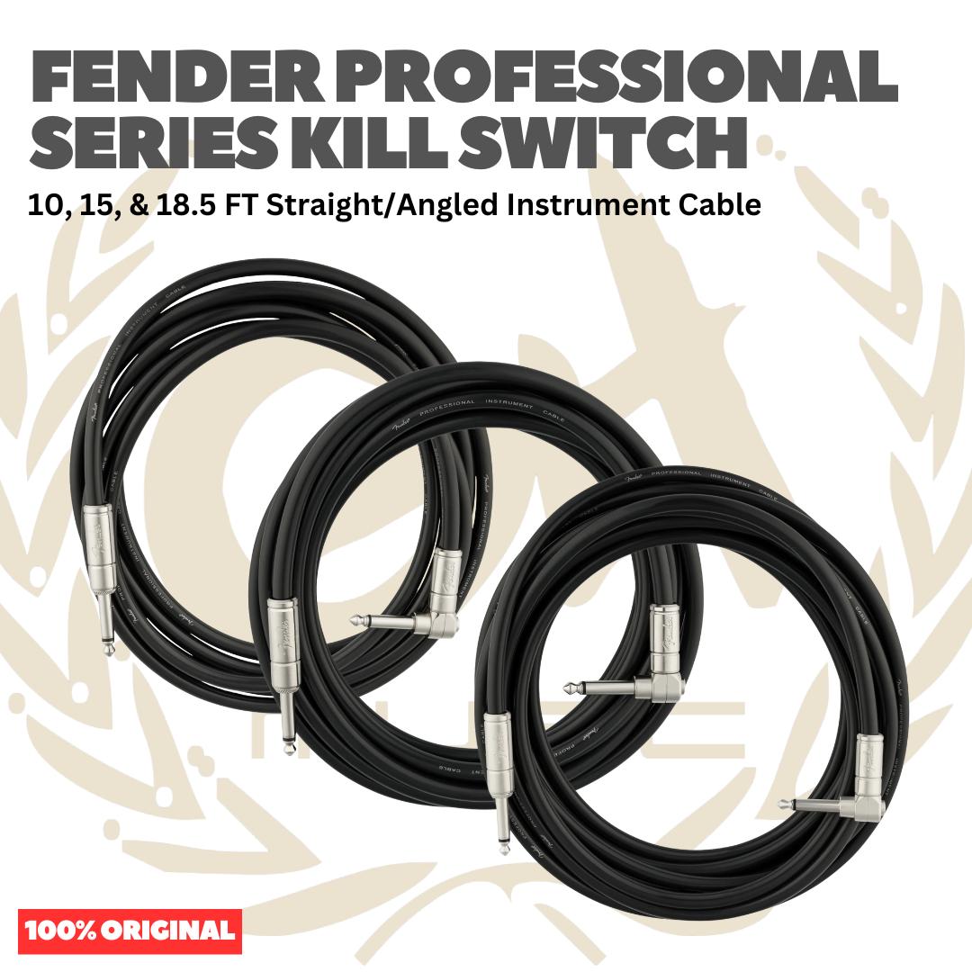 Fender Professional Series Kill Switch Straight/Angled Instrument Cable - Kabel Jack Gitar Bass Asli