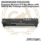 Behringer Xenyx X1832USB Premium 18 Input 3 Bus Mixer USB Interface