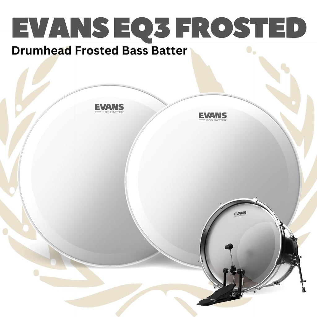 EVANS EQ3 Frosted Bass Drumhead Batter - Membran Bass Drum Frosted