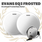 EVANS EQ3 Frosted Bass Drumhead Batter - Membran Bass Drum Frosted