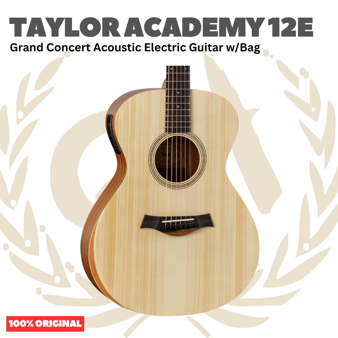 Taylor Academy 12e Grand Concert Acoustic Guitar w/Bag - Gitar Akustik Elektrik Original Asli
