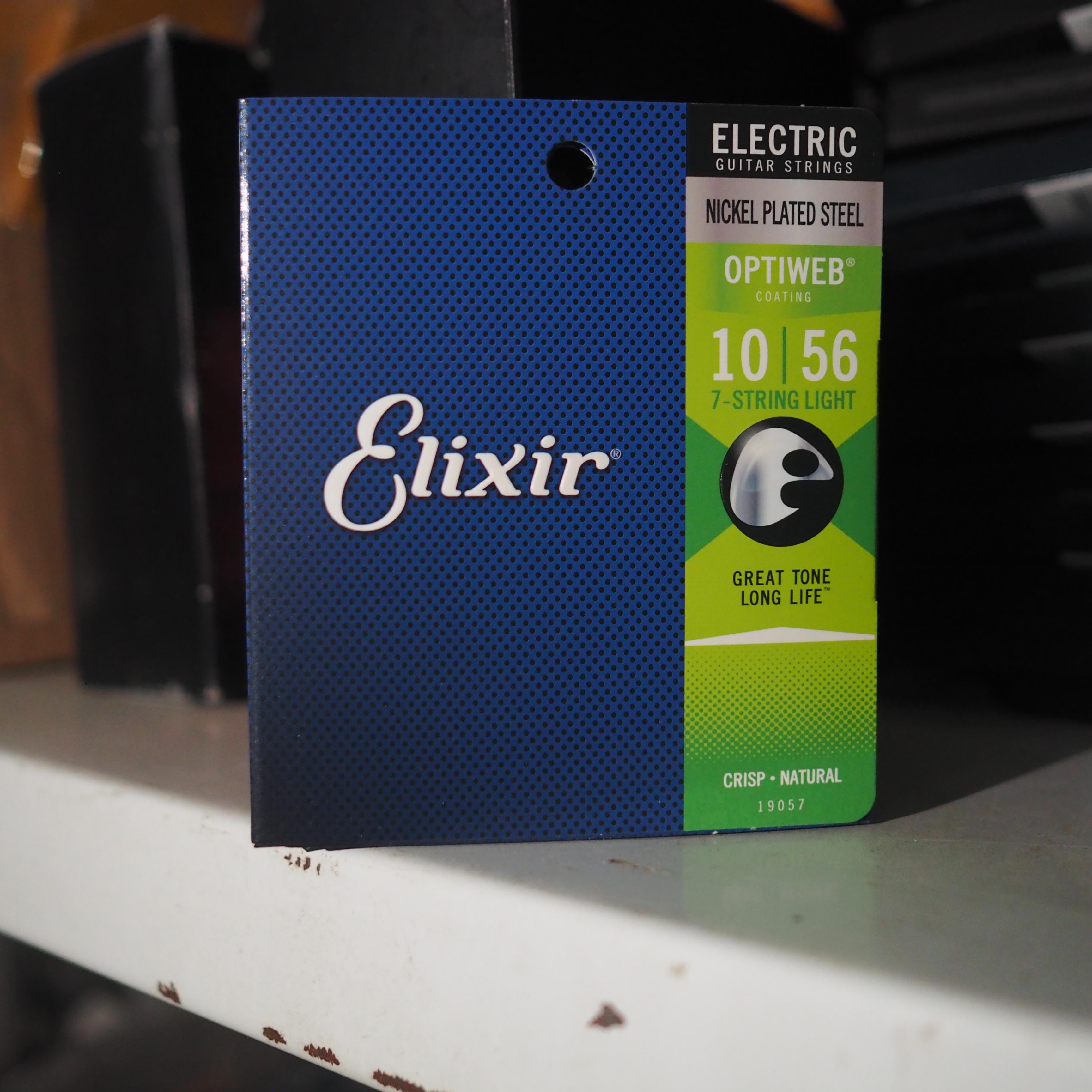 Elixir 19057 Nickel Plated Steel with OPTWEB coating 7-strings Electric Guitar Strings 10-56