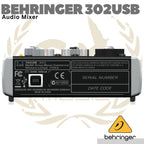 Behringer Xenyx 302USB Mixer with USB 3 Channel