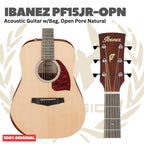 Ibanez PF15JR-OPN Acoustic Guitar w/Bag, Open Pore Natural - Gitar Akustik