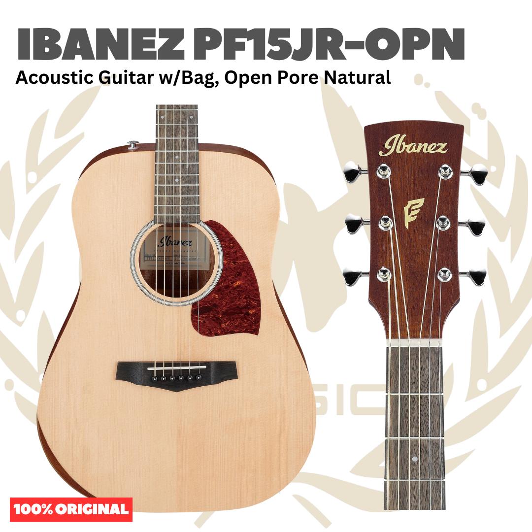 Ibanez PF15JR-OPN Acoustic Guitar w/Bag, Open Pore Natural - Gitar Akustik