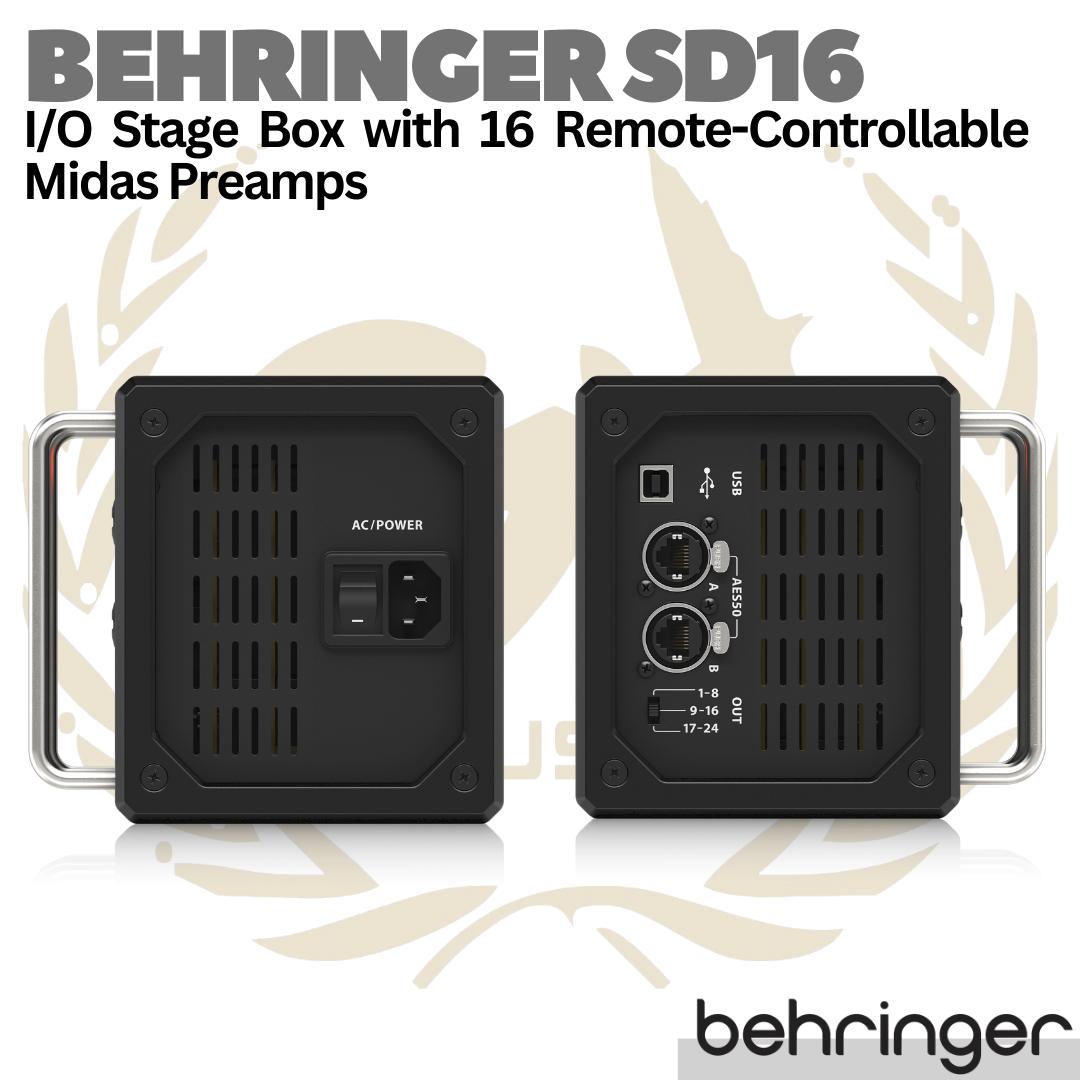 BEHRINGER SD16 Stage Box w/ 16 MIDAS Preamp 8 Outputs | AES50 ULTRANET