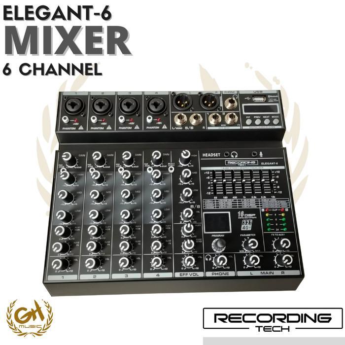 RECORDING TECH ELEGANT 6 - MIXER 6 CHANNEL PODCAST RECORDING KARAOKE