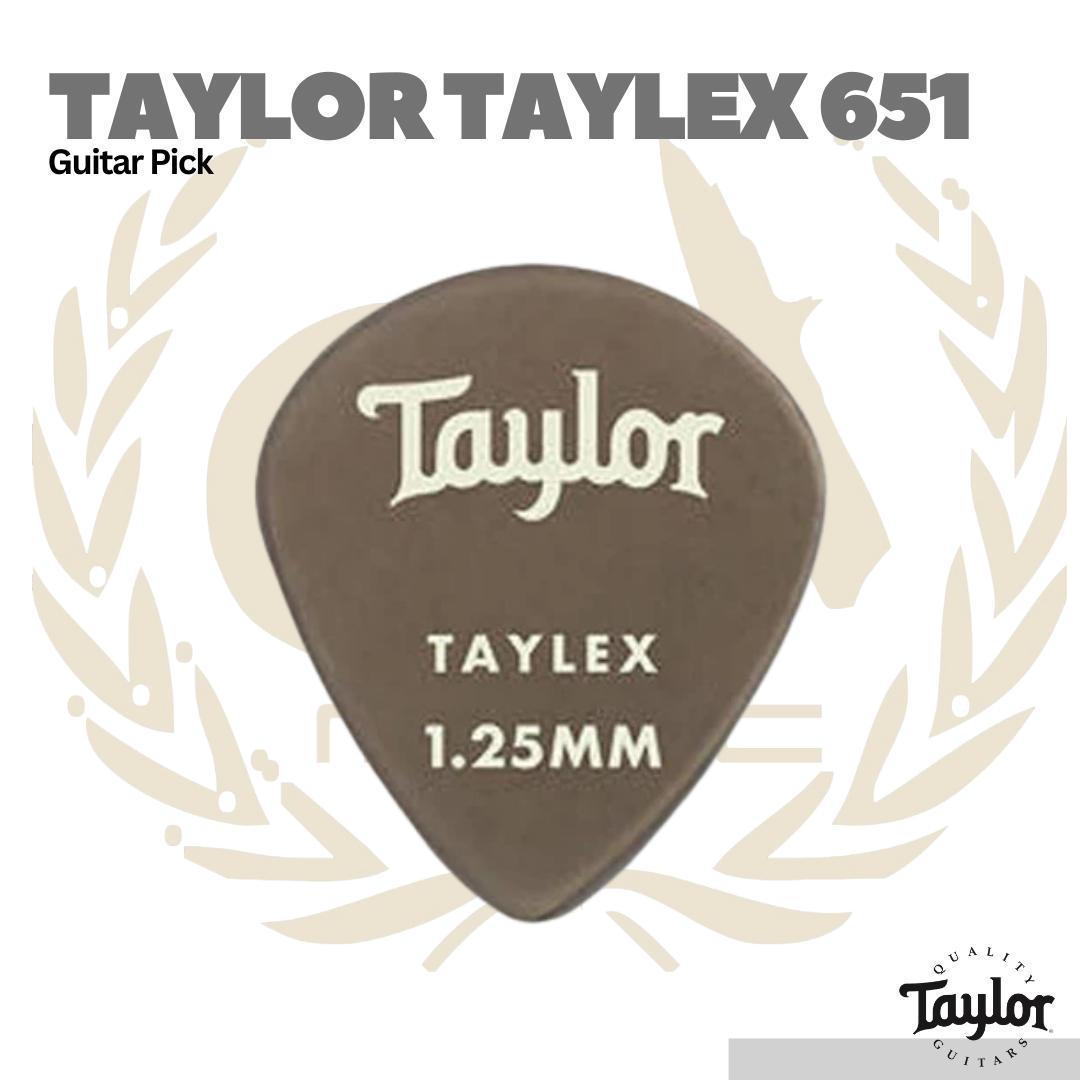 Taylor Taylex 651 Picks, 1.25mm, Smoke Grey, 6-Pack - Pick Gitar Bass