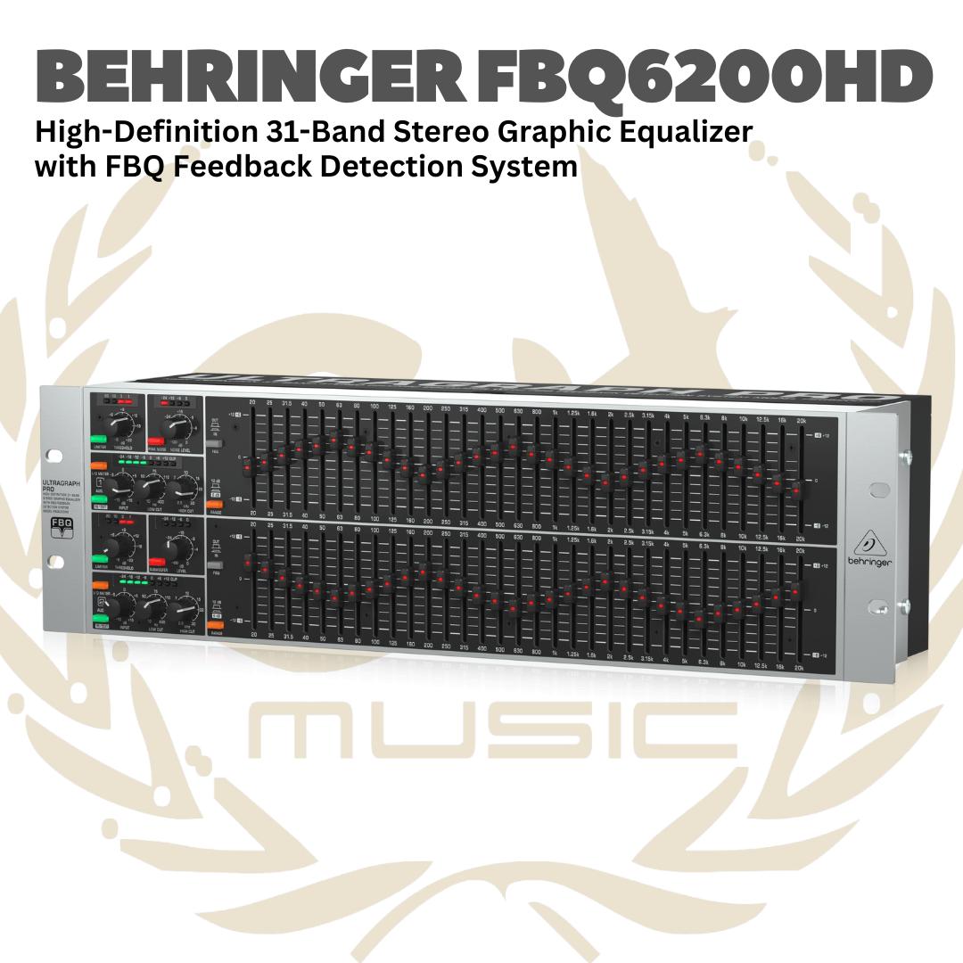 BEHRINGER ULTRAGRAPH PRO FBQ6200HD Stereo Graphic Equalizer with FBQ | FBQ-6200-HD