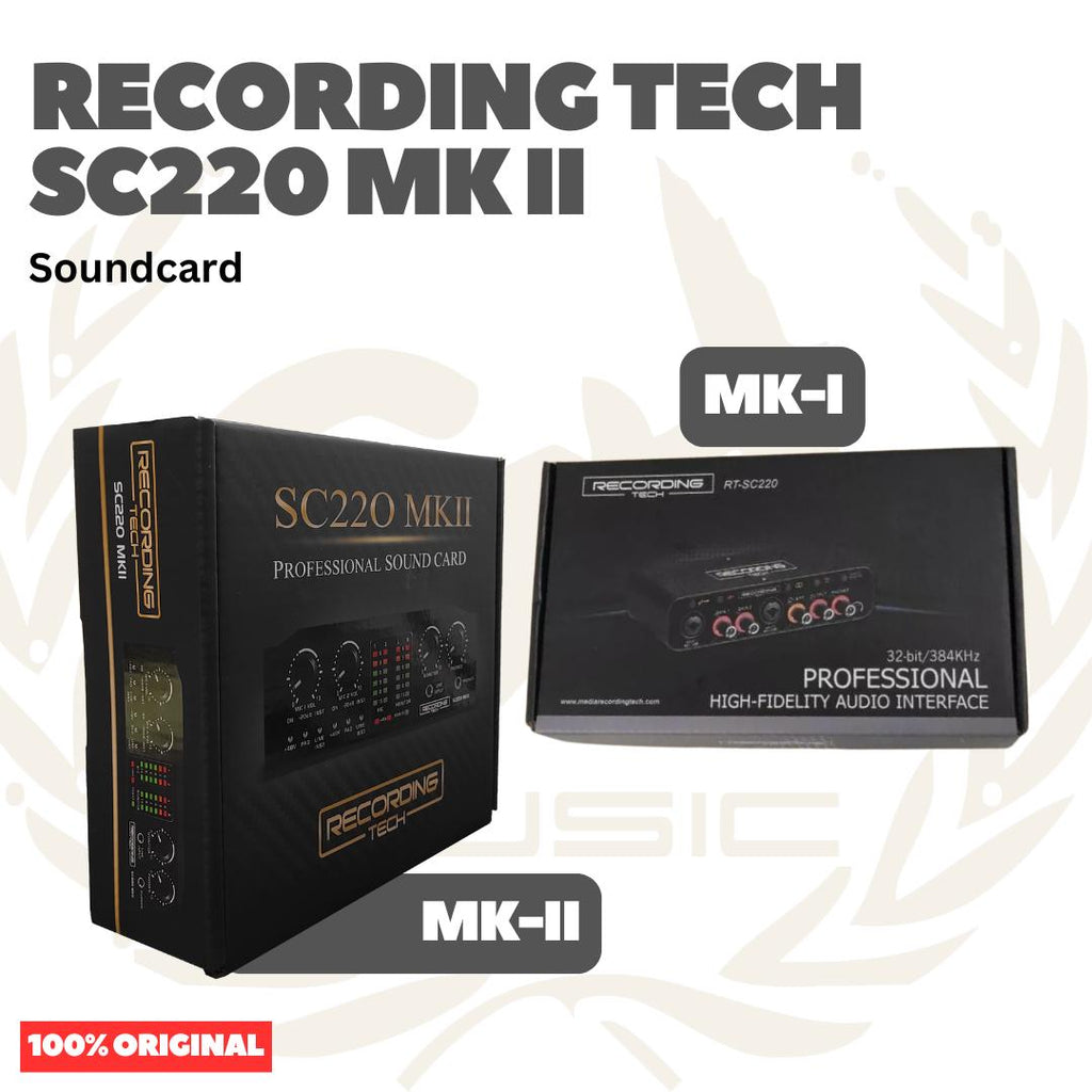 Recording Tech SC220 MK-I & MK-II Professional Audio Interface Soundcard for Recording or Live Streaming - Sound Card SC-220
