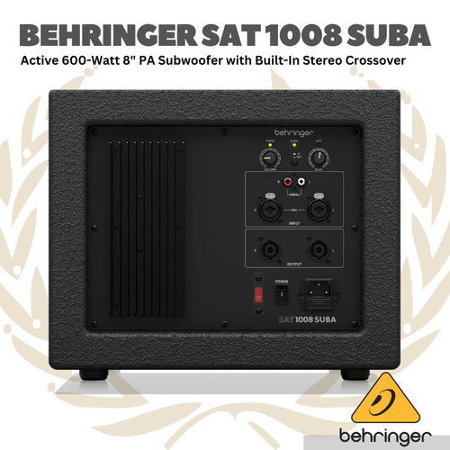 Behringer SAT 1008 SUBA Active 600-Watt 8" PA Subwoofer with Built-In Stereo Crossover