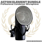 ASTON ELEMENT BUNDLE Condenser Microphone with Pop Filter & Shockmount (made in UK)