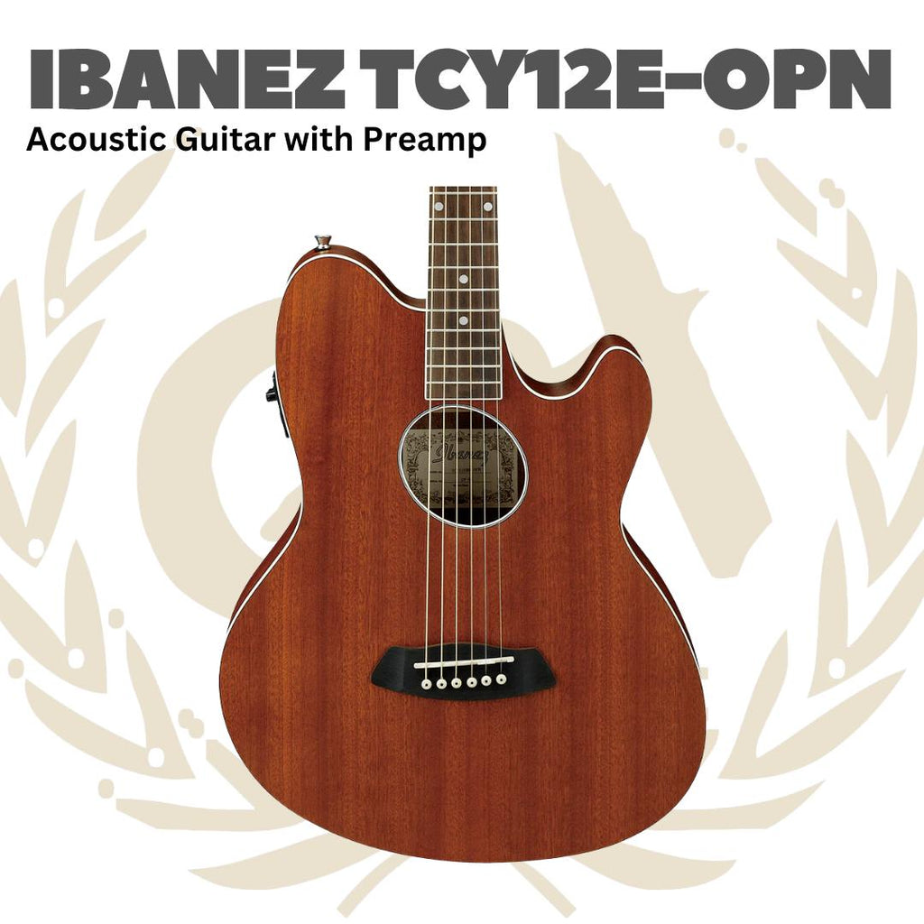 Ibanez TCY12E-OPN Acoustic Guitar with Preamp, Open Pore Natural - Gitar Akustik dengan Pre-amp TCY12EOPN TCY12E OPN Original