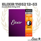 Elixir 11052 Nanoweb 80/20 Bronze Acoustic Guitar Strings, Light, 12-53