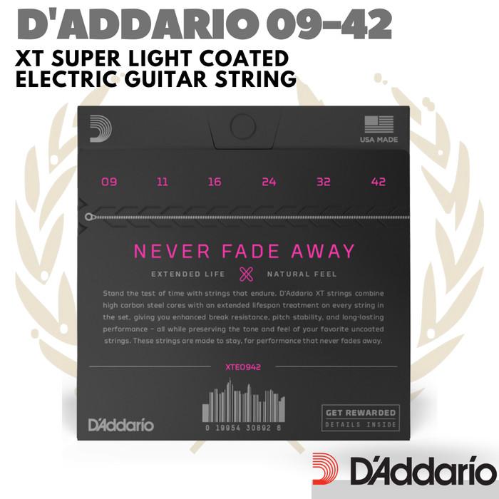 D'ADDARIO XTE0942 XT Super Light | Senar Gitar Elektrik 09-42