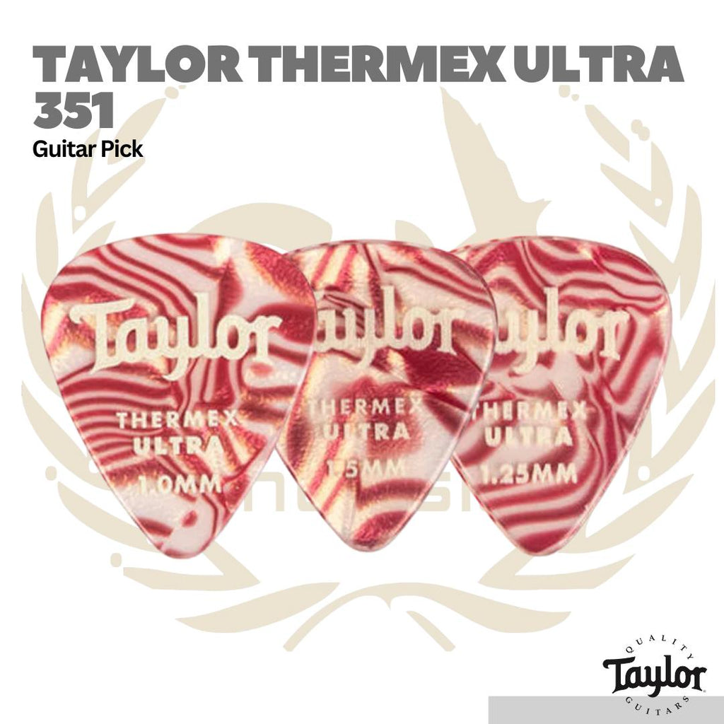 Taylor Thermex Ultra 351 Pick Ruby Swirl, 6-Pack - Pick Gitar Bass