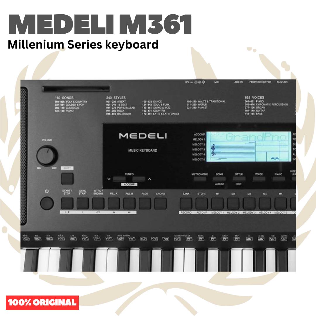 MEDELI M361 61-Keys Millenium Series Keyboard Portable - M 361 Keyboard Original Asli