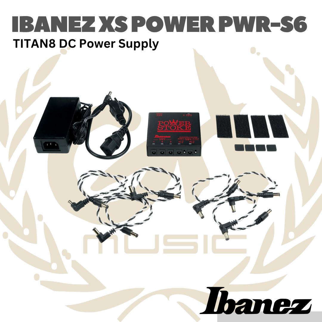 Ibanez XS Power PWR-S6 TITAN8 DC Power Supply - PWR S6 Adaptor Efek Gitar Pedal 9V/500mA PWRS6 TITAN-8