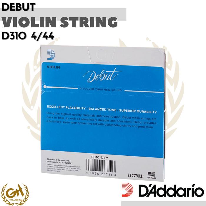 D'ADDARIO DEBUT VIOLIN SET 4/4 MEDiUM TENSION, D310 4/4M, SENAR BIOLA