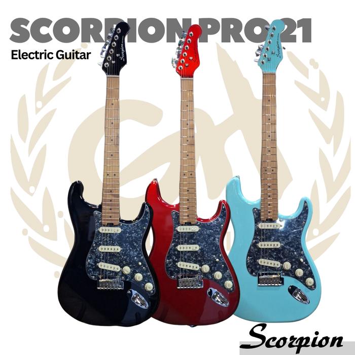 Scorpion PRO 21 Electric Guitar - Gitar Elektrik Listrik PRO-21 - BLACK