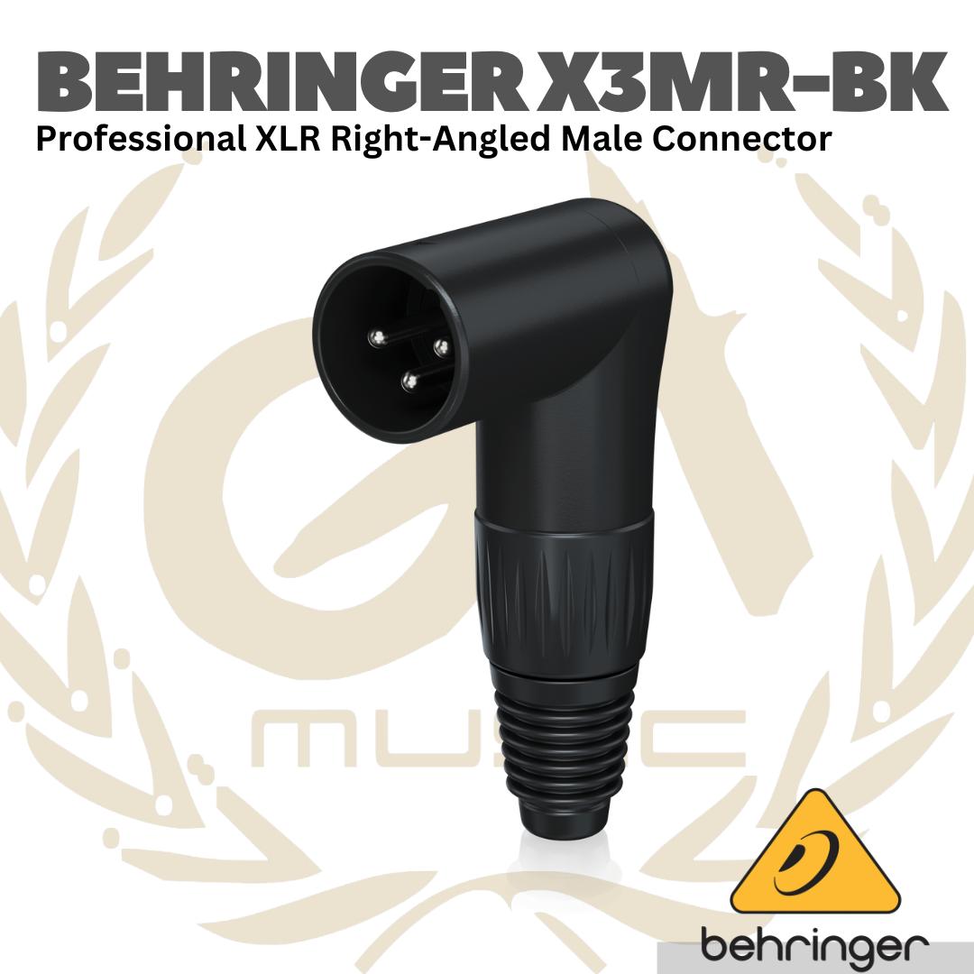 Behringer X3MR Professional XLR Right-Angled Male Connector - Jack XLR Male Angled 3 Pin X3-MR