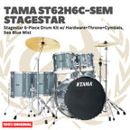 TAMA ST62H6C STAGESTAR 6-PIECE DRUM KIT W/ HARDWARE+THRONE+CYMBAL - Akustik Drum Set Lengkap