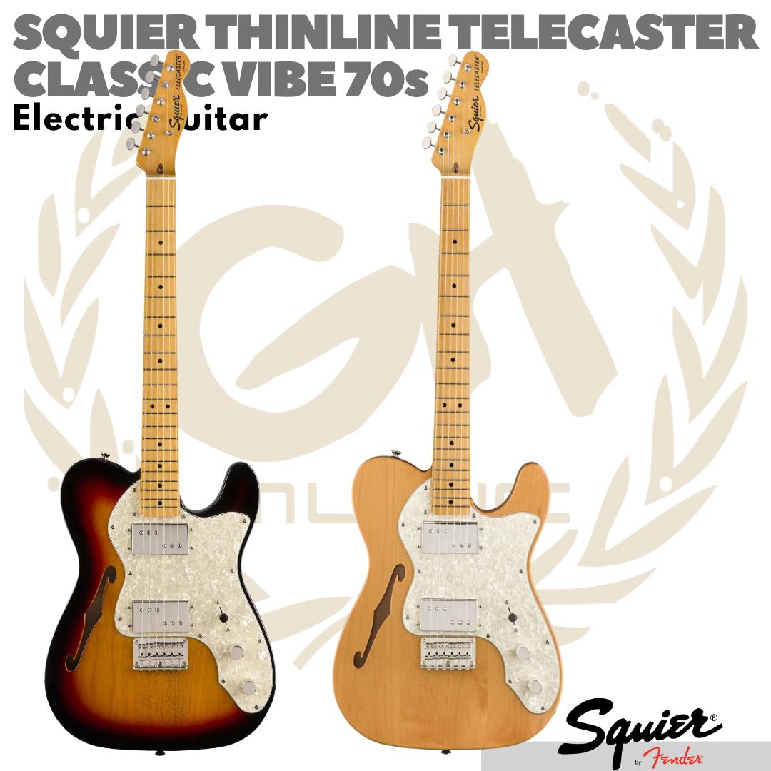 Squier Classic Vibe 70s Telecaster Thinline Electric Guitar, Maple FB - Gitar Listrik