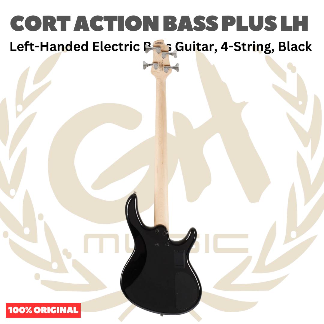 Cort Action Bass Plus LH-BK Left-Handed Electric Guitar Bass 4-String, Black - Gitar Bass Kidal Elektrik Original Asli