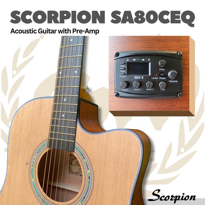 Scorpion SA80CEQ Acoustic Electric Guitar with Pre-Amp