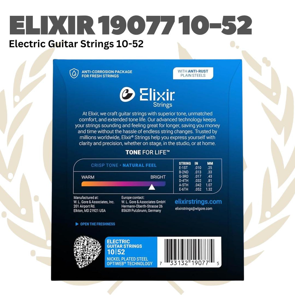 ELIXIR 19077 Optiweb Electric Guitar Strings 10-52 | Senar Gitar