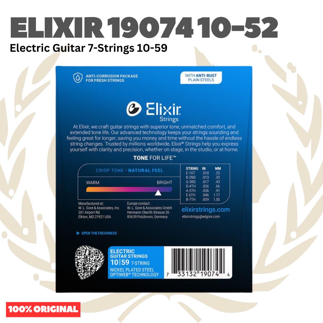 ELIXIR 19074 Optiweb 7-String Electric Guitar Strings, 10-59