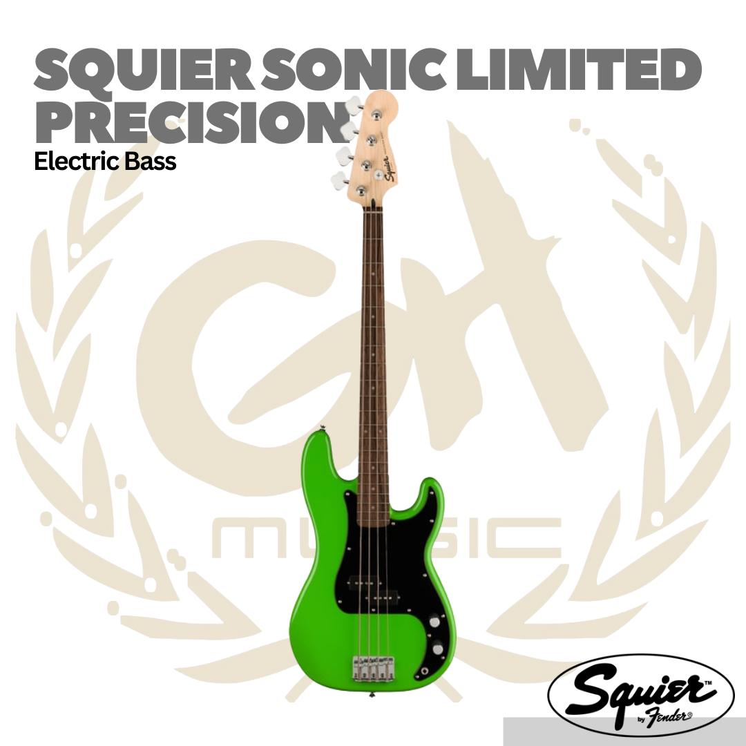 Squier Limited Edition Sonic Precision Bass Guitar w/Black Pickguard, Laurel FB - Bass Elektrik