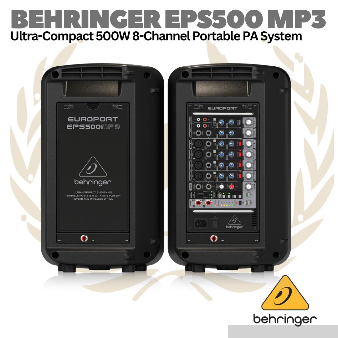 Behringer EPS500MP3 Compact Portable PA System - Speaker Mixer
