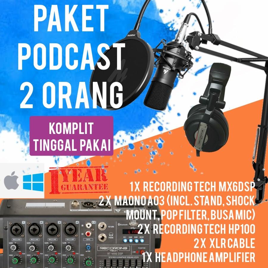 RECORDING TECH MX6DSP PLUS MAONO A03, PODCAST 2 ORANG KOMPLIT