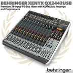 BEHRINGER XENYX QX2442USB Premium 24 Input 4/2 Bus Audio Mixer Preamps