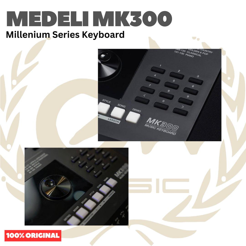 MEDELI MK300 61-Keys Millenium Series Keyboard Portable - MK-300 Keyboard Original Asli