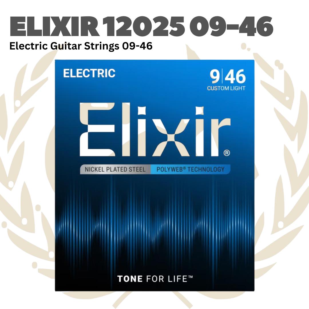 ELIXIR 12025 Polyweb Custom Light Electric Guitar Strings 09-46 Senar