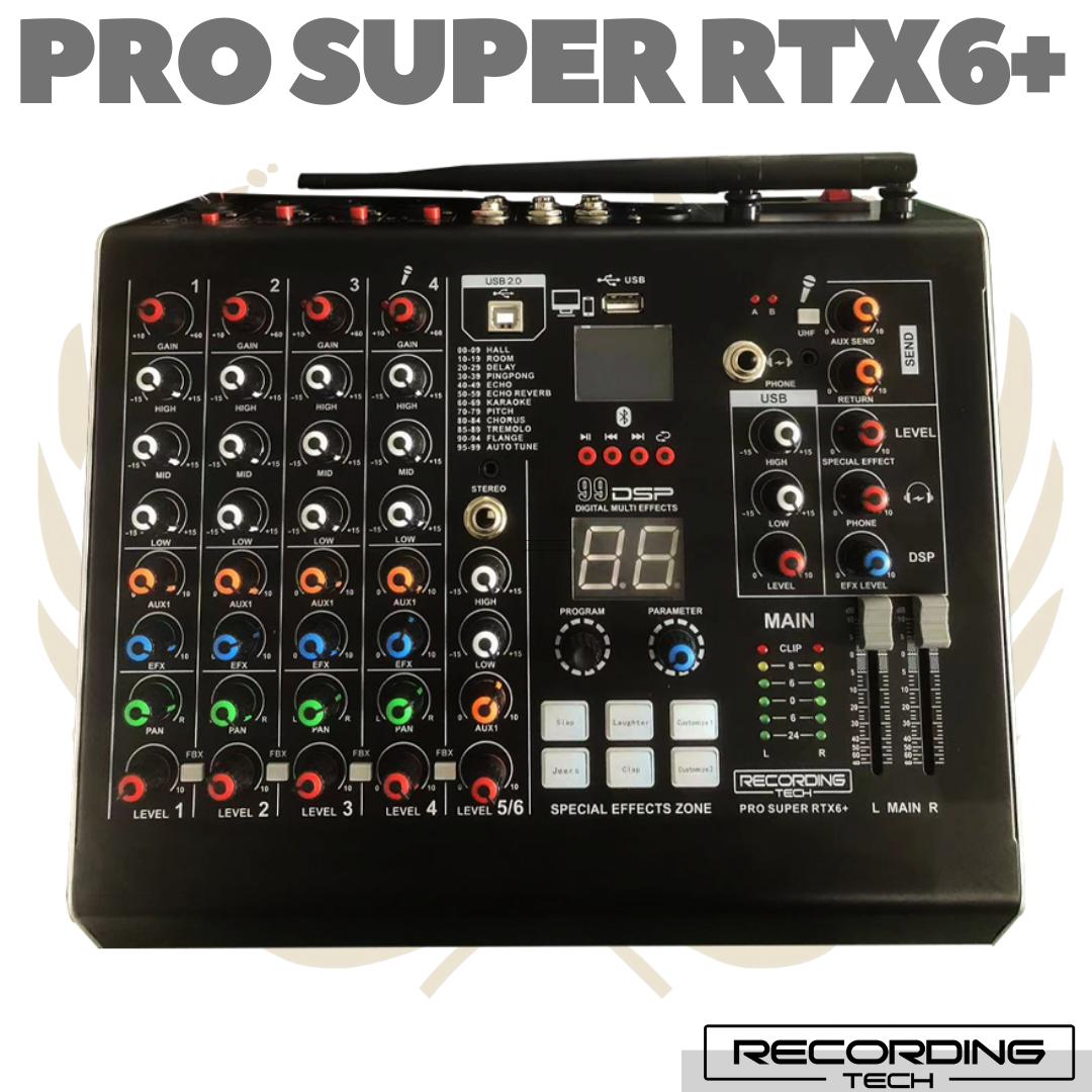 RECORDING TECH PRO SUPER RTX6 Plus Audio Mixer Wireless Microphone | RTX6+
