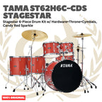 TAMA ST62H6C STAGESTAR 6-PIECE DRUM KIT W/ HARDWARE+THRONE+CYMBAL - Akustik Drum Set Lengkap