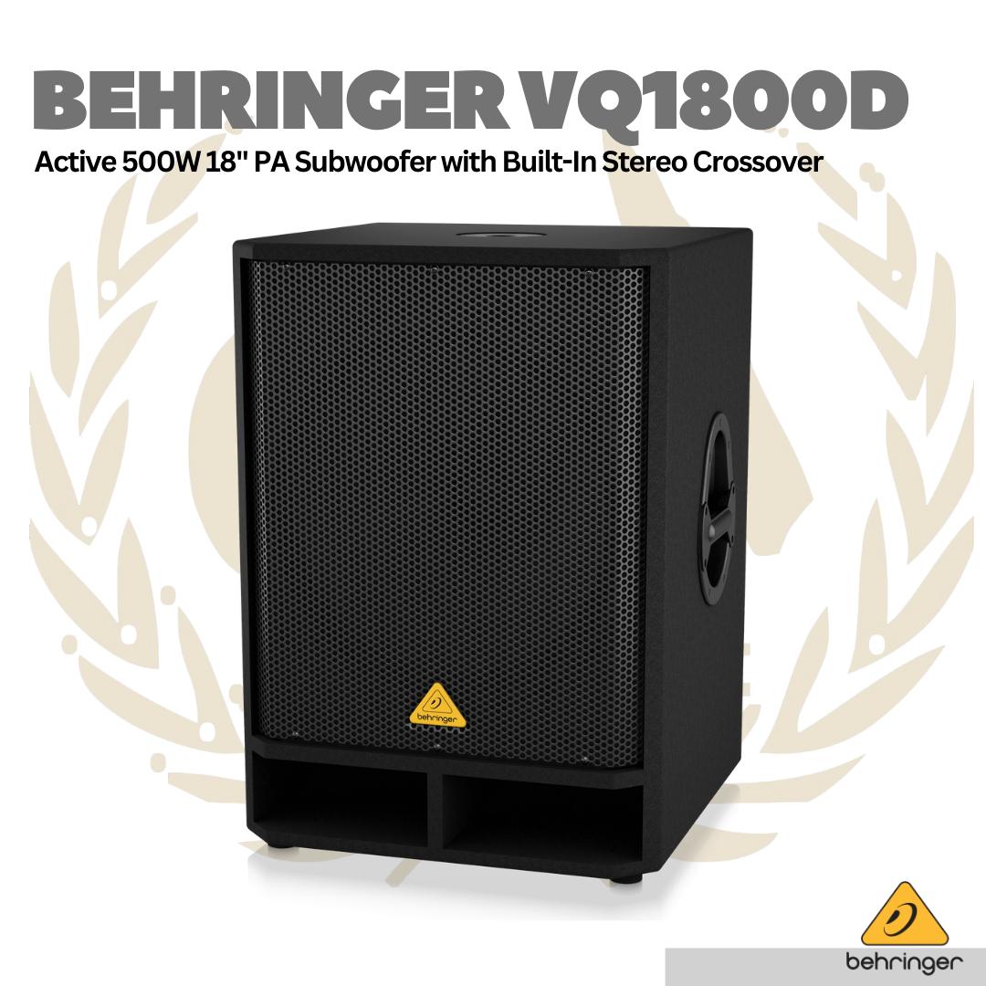 Behringer VQ1800D Active 500W 18" PA Subwoofer with Stereo Crossover