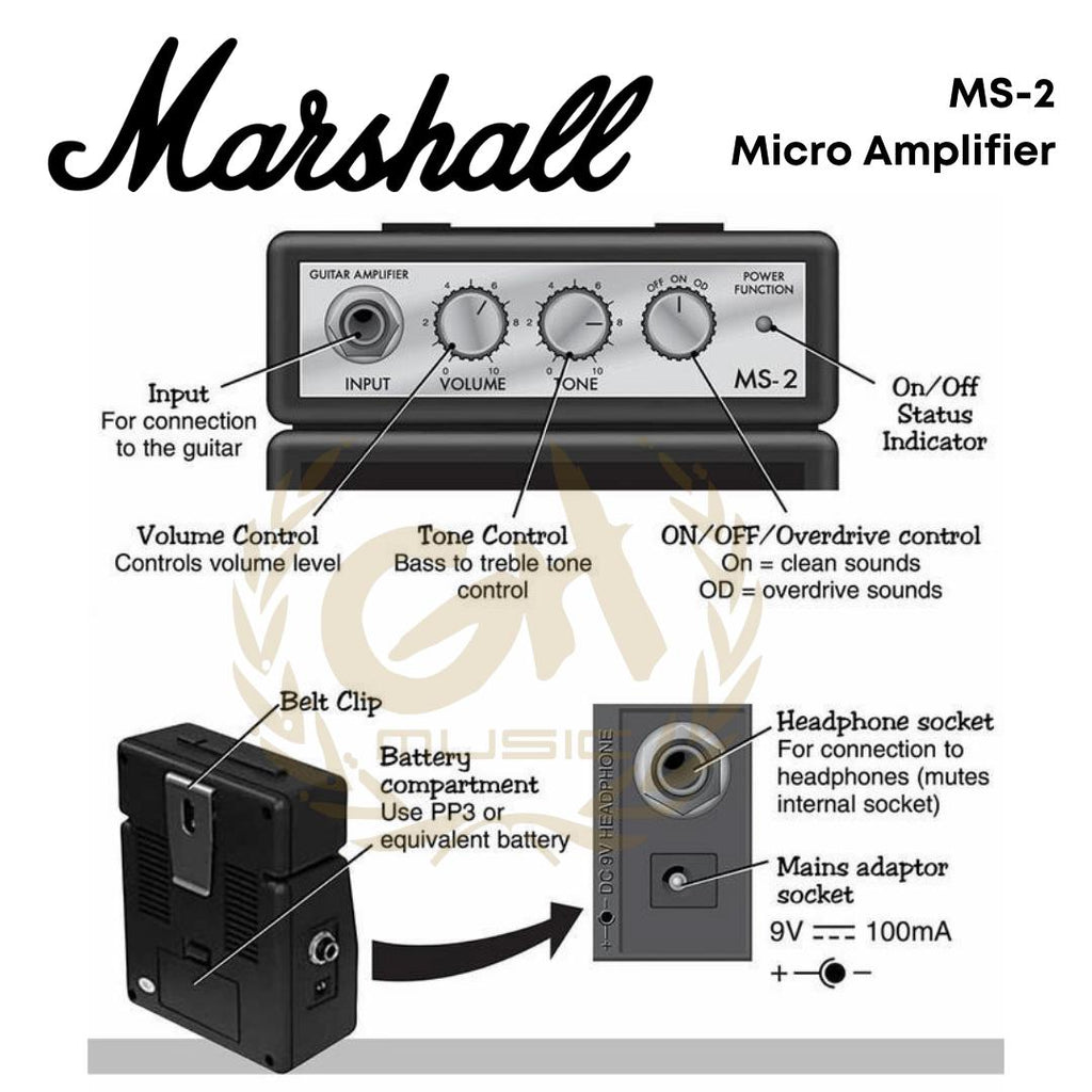 Marshall MS-2R Micro Amplifier - RED