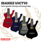 Ibanez UICT10 Tenor Ukulele 4-String w/Preamp & Bag - Ukulele Tenor 4-senar Original Asli