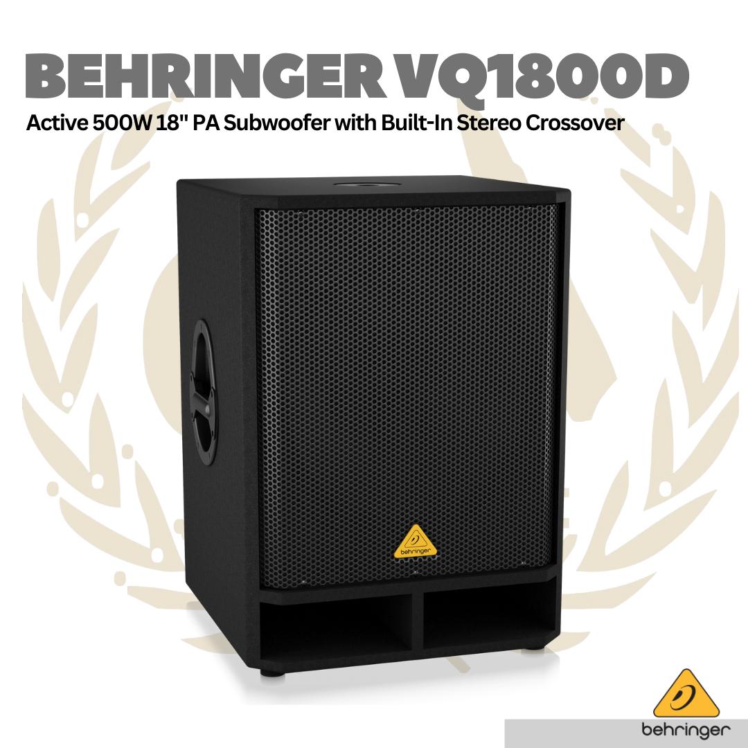Behringer VQ1800D Active 500W 18" PA Subwoofer with Stereo Crossover