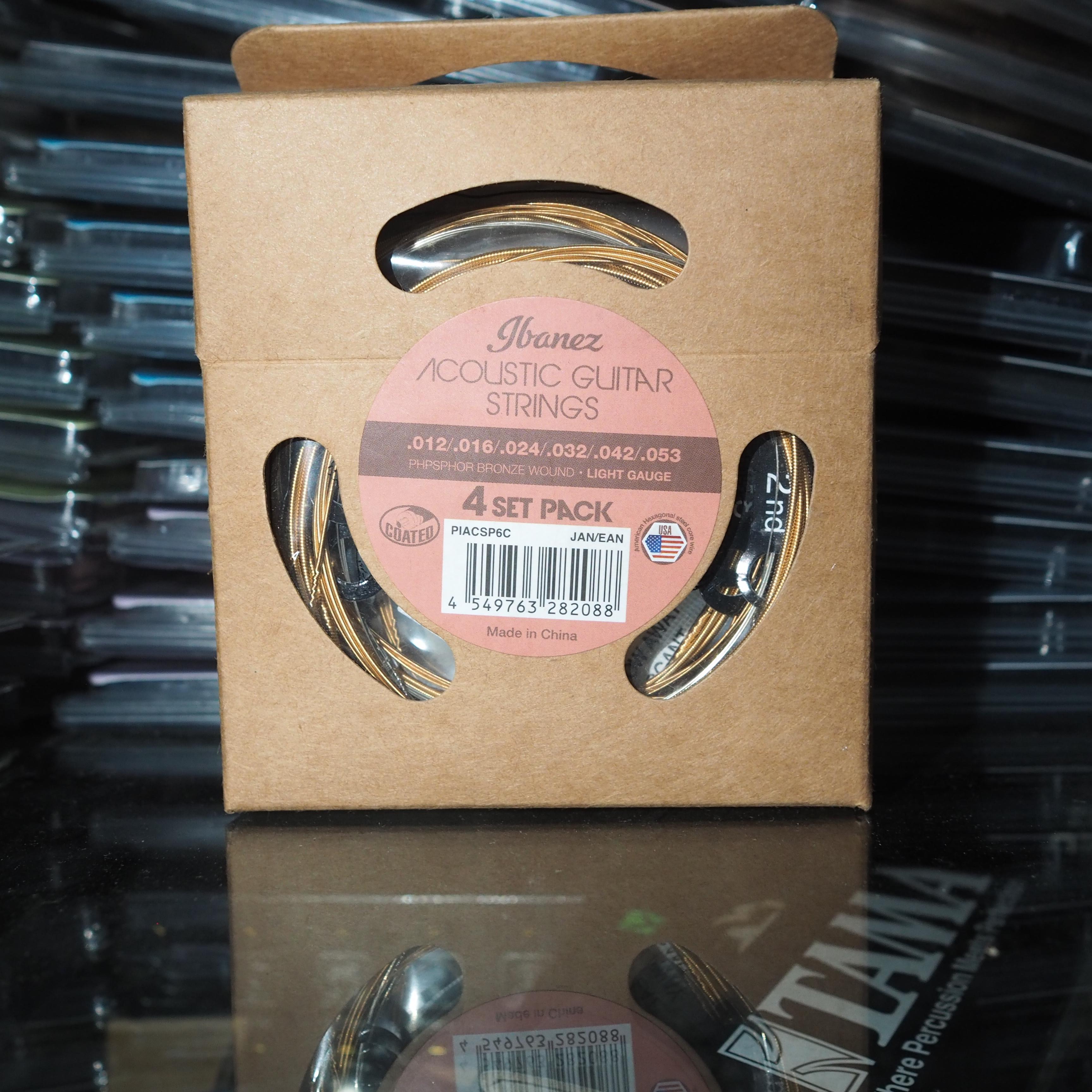Ibanez PIACSP6C 12-53 Light Acoustic Guitar Strings, 4-pack - Senar
