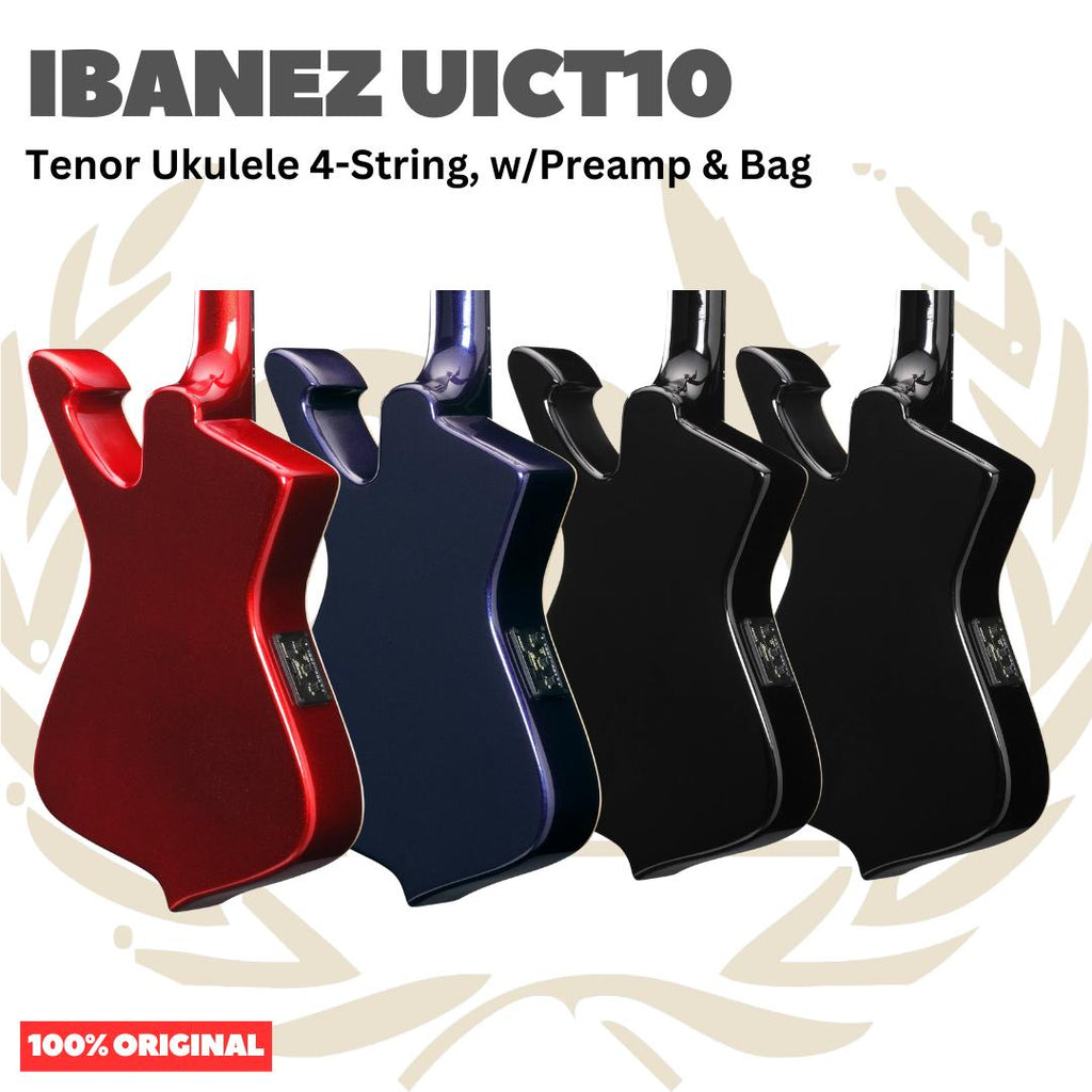 Ibanez UICT10 Tenor Ukulele 4-String w/Preamp & Bag - Ukulele Tenor 4-senar Original Asli