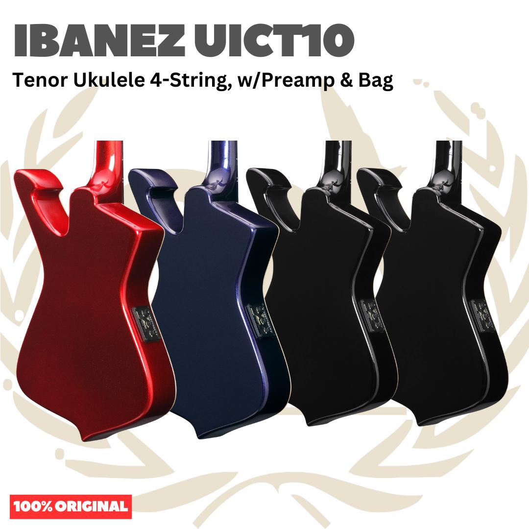 Ibanez UICT10 Tenor Ukulele 4-String w/Preamp & Bag - Ukulele Tenor 4-senar Original Asli