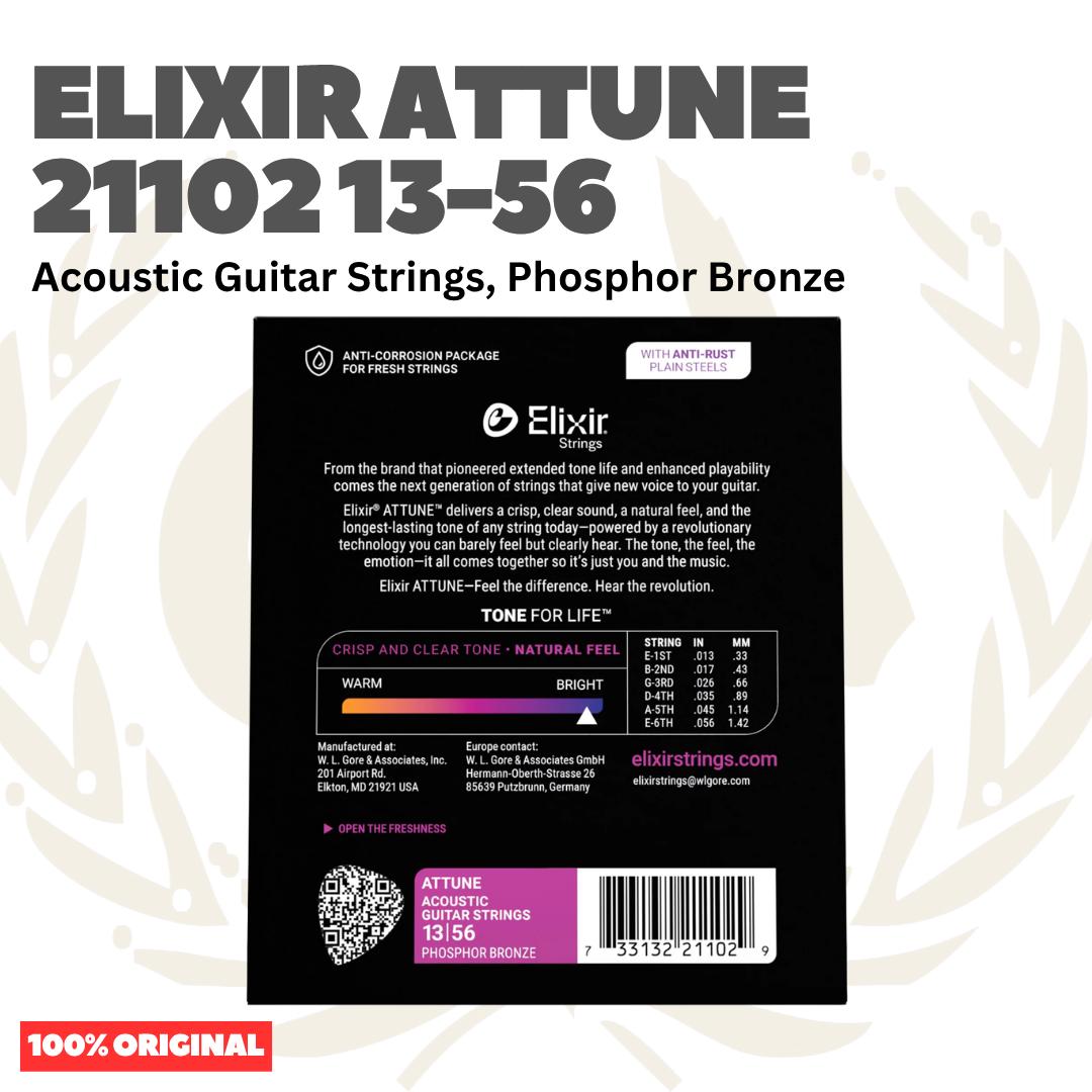 ELIXIR 21102 Attune Phosphor Bronze 13-56 Acoustic Guitar Strings - Senar Gitar Akustik