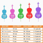 Cavaliers CC19-SW Cello Solid Wood Outfit | 4/4 3/4 1/2 Size