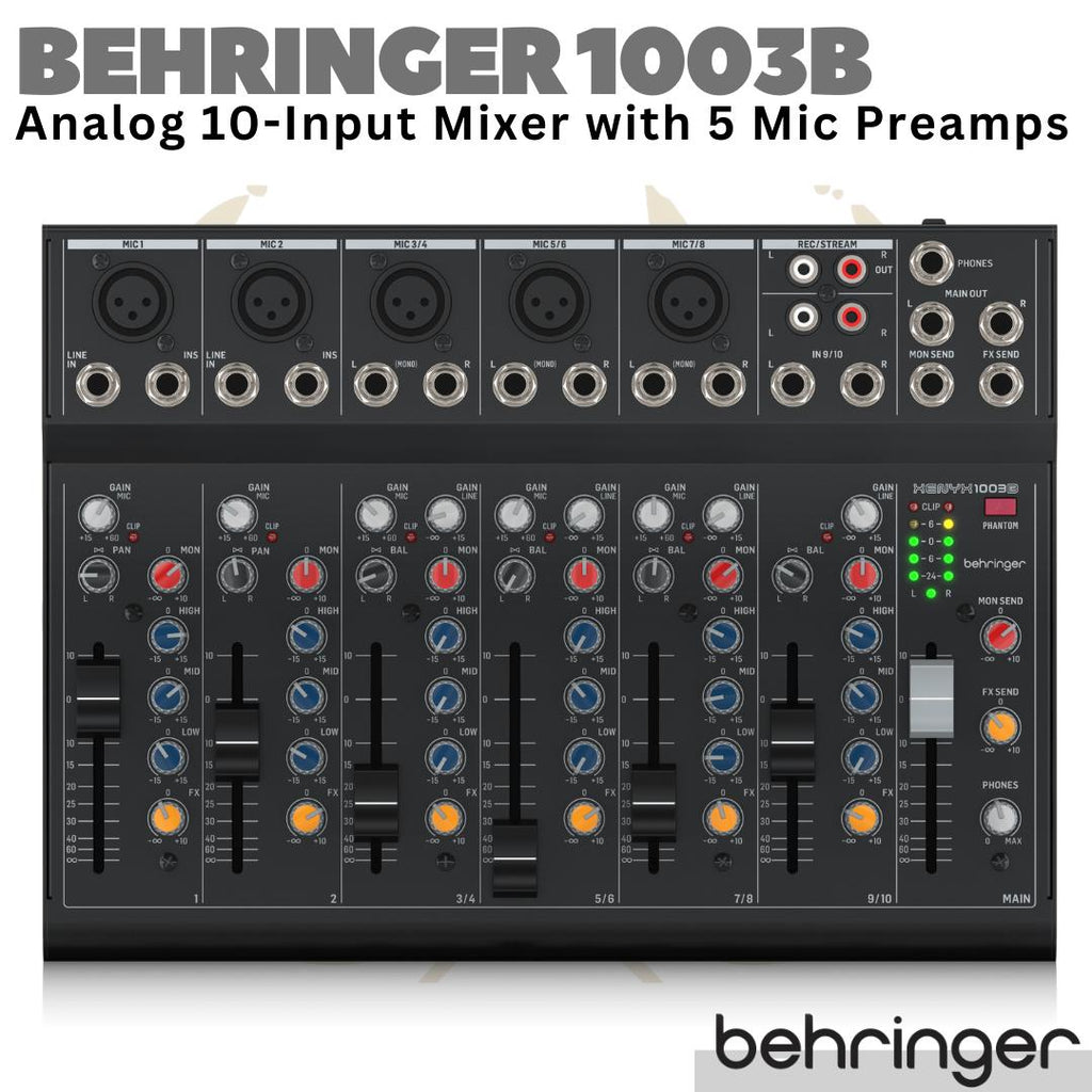 BEHRINGER XENYX 1003B Analog 10-Input Audio Mixer with 5 Mic Preamps