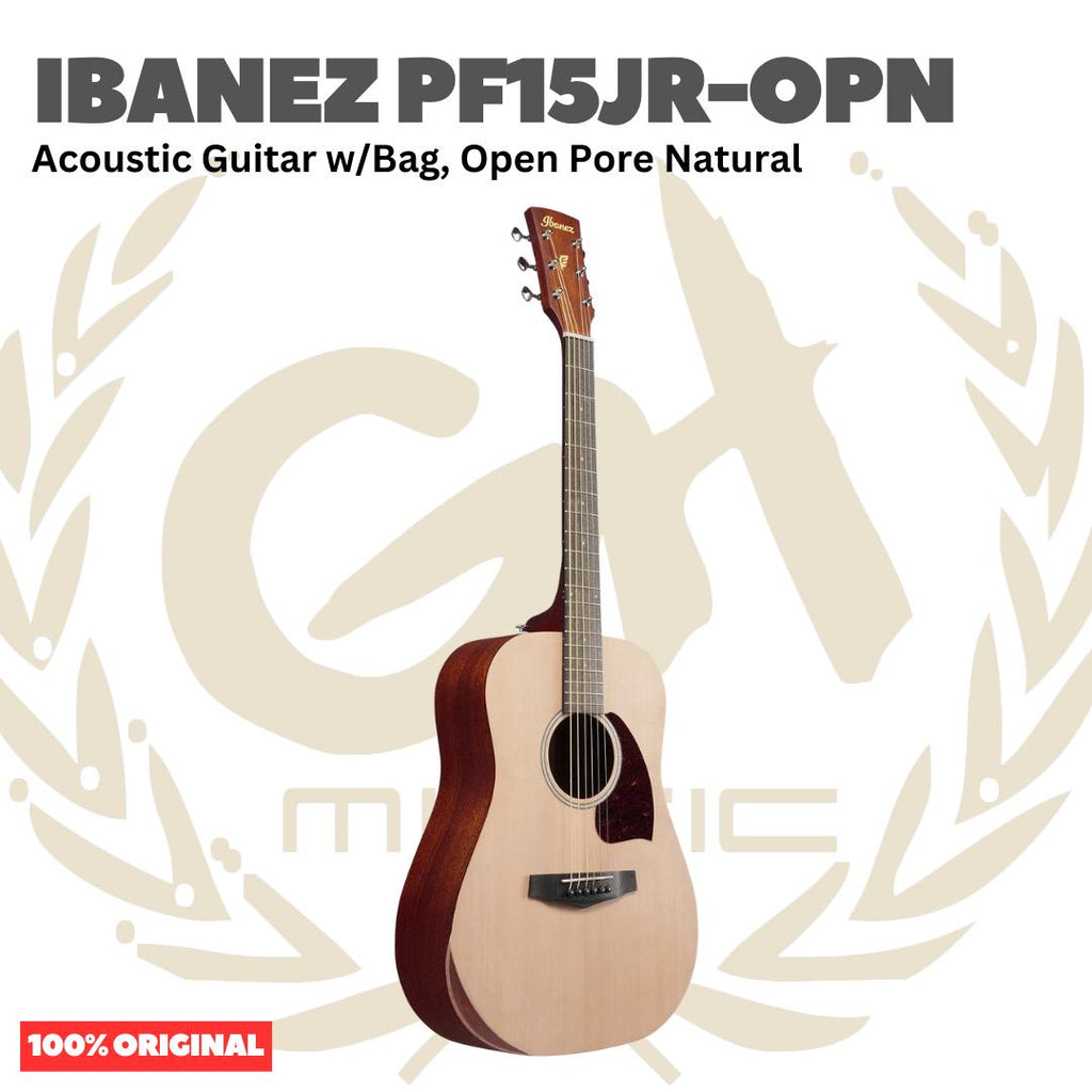 Ibanez PF15JR-OPN Acoustic Guitar w/Bag, Open Pore Natural - Gitar Akustik